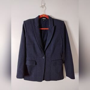 Express Women's Navy Pinstripe Blazer